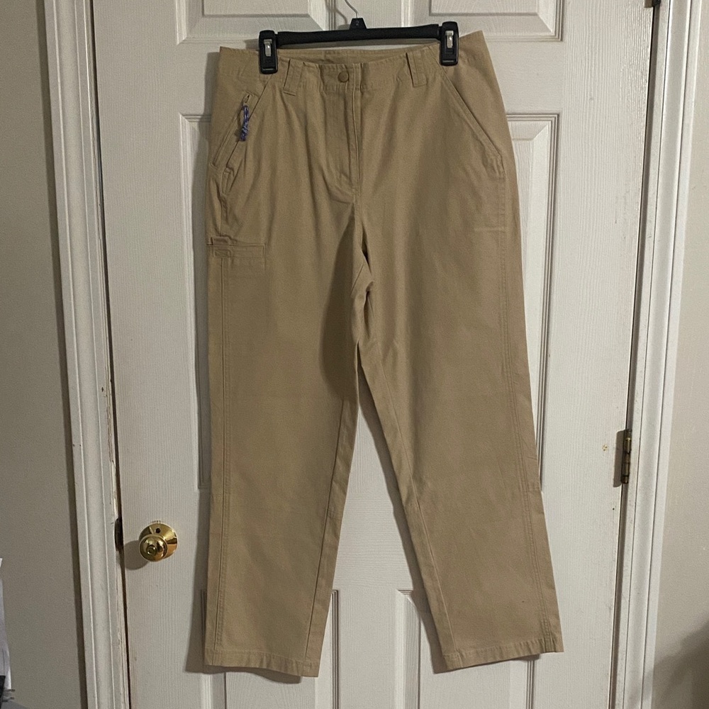 L.L BEAN Women Tan Casual Classic Khaki Pants LL Bean 12 reg